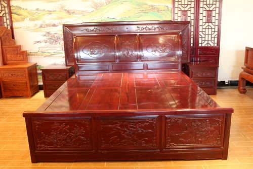 东阳红木古典中式1.8m辉煌大床三件套卧室实木家具批发